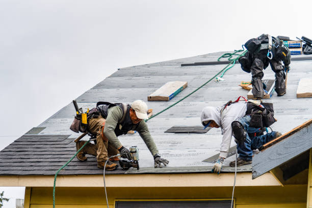 Professional Gutter Installation technician working in Rosemont, CA